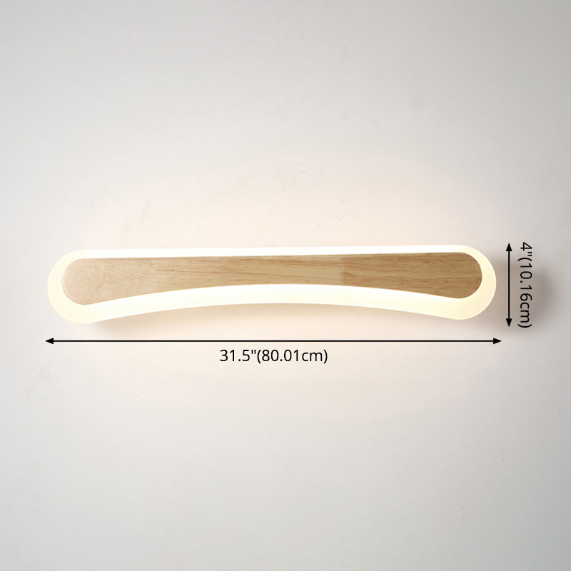 Houten LED Wandlamp met Acryl Kap Badkamerspiegel Verlichting Scandinavisch Design 40cm 60cm 80cm