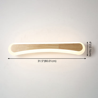 Houten LED Wandlamp met Acryl Kap Badkamerspiegel Verlichting Scandinavisch Design 40cm 60cm 80cm