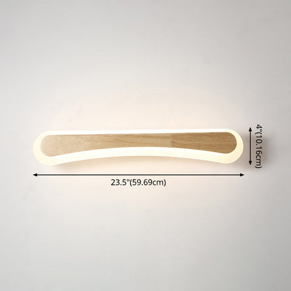 Houten LED Wandlamp met Acryl Kap Badkamerspiegel Verlichting Scandinavisch Design 40cm 60cm 80cm