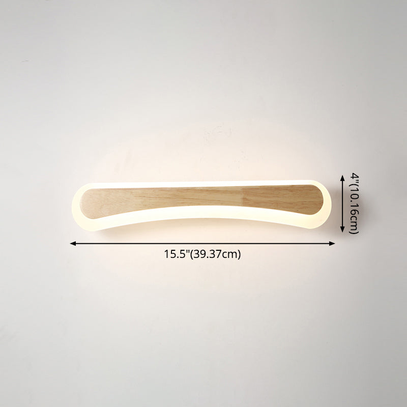 Houten LED Wandlamp met Acryl Kap Badkamerspiegel Verlichting Scandinavisch Design 40cm 60cm 80cm