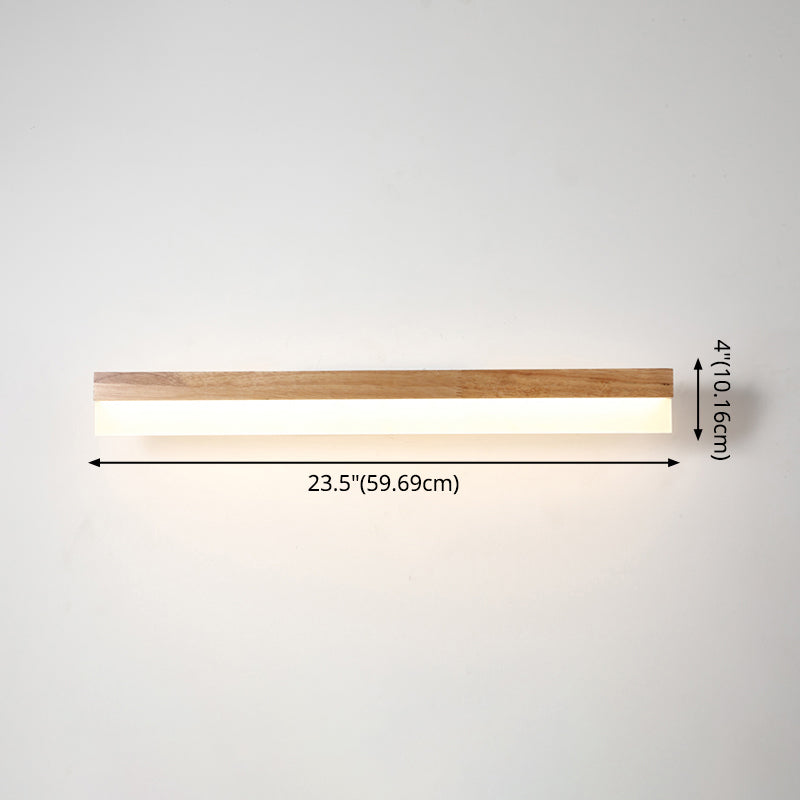 Houten LED Wandlamp met Acryl Kap Badkamerspiegel Verlichting Scandinavisch Design 40cm 60cm 80cm
