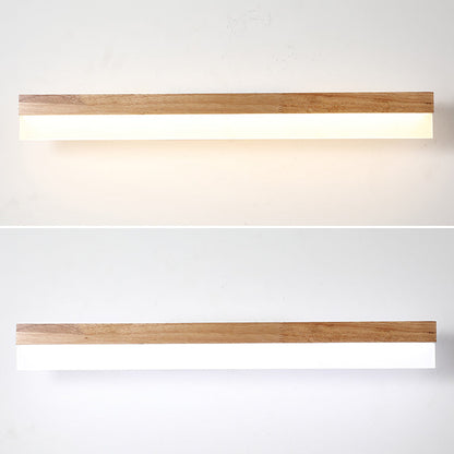 Houten LED Wandlamp met Acryl Kap Badkamerspiegel Verlichting Scandinavisch Design 40cm 60cm 80cm