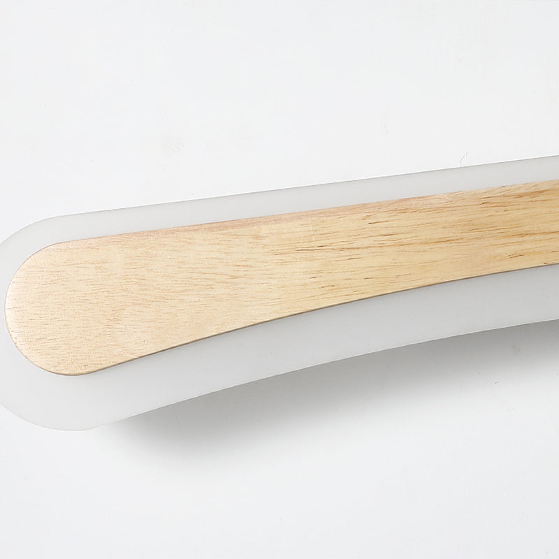 Houten LED Wandlamp met Acryl Kap Badkamerspiegel Verlichting Scandinavisch Design 40cm 60cm 80cm