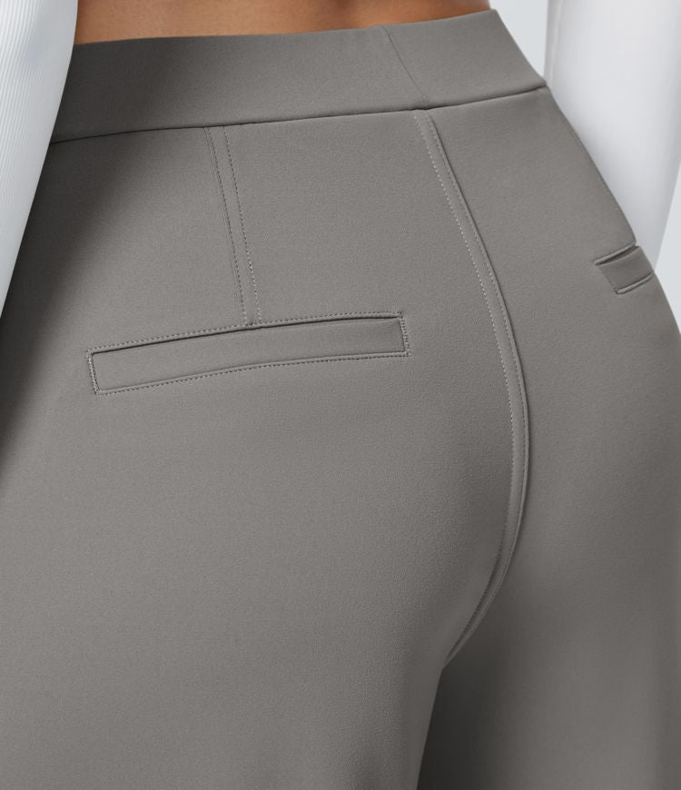 Dames Grote Maten Broek Hoge Taille Zwart Elegance