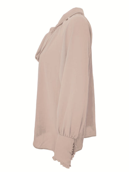 Vrouwelijke Blouse met Strik en Ruches Zomers Model