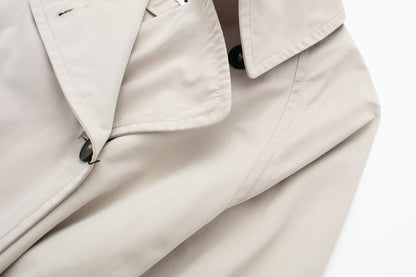Dames Trenchcoat Lange Voorjaarsjas met Ceintuur Trendy Look