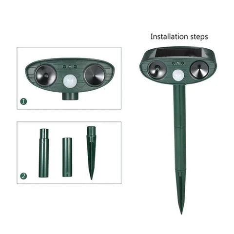Ultrasonische Dierenverjager Tuin Solar PIR Sensor 110° 18-40 kHz Herten Vossen Katten Honden Vogelverschrikker Bewegingssensor Waterdicht Buiten