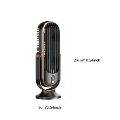 Draagbare Ventilator met 720° Rotatie Oplaadbaar - Stille USB Tafelventilator voor Bureau Thuis Kantoor