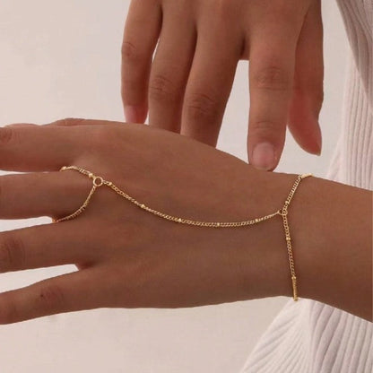 Dames Armband Zilver Fijne Schakels met Ring Elegant