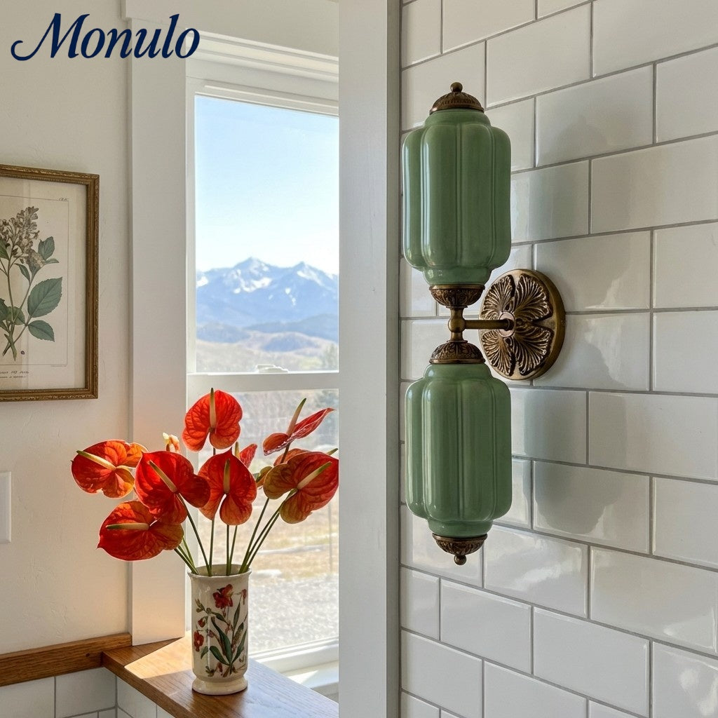 Eloise Vintage Scalloped Milk Glass Wall Sconce - Modern Accent Lighting for Bathroom and Bedroom