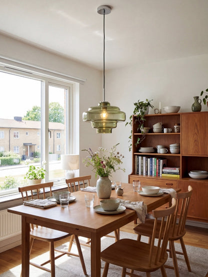 Gekleurde Glazen Hanglamp met Verstelbare Ophanging – Moderne Lichtpunt voor Eetkamer Keuken Woonkamer