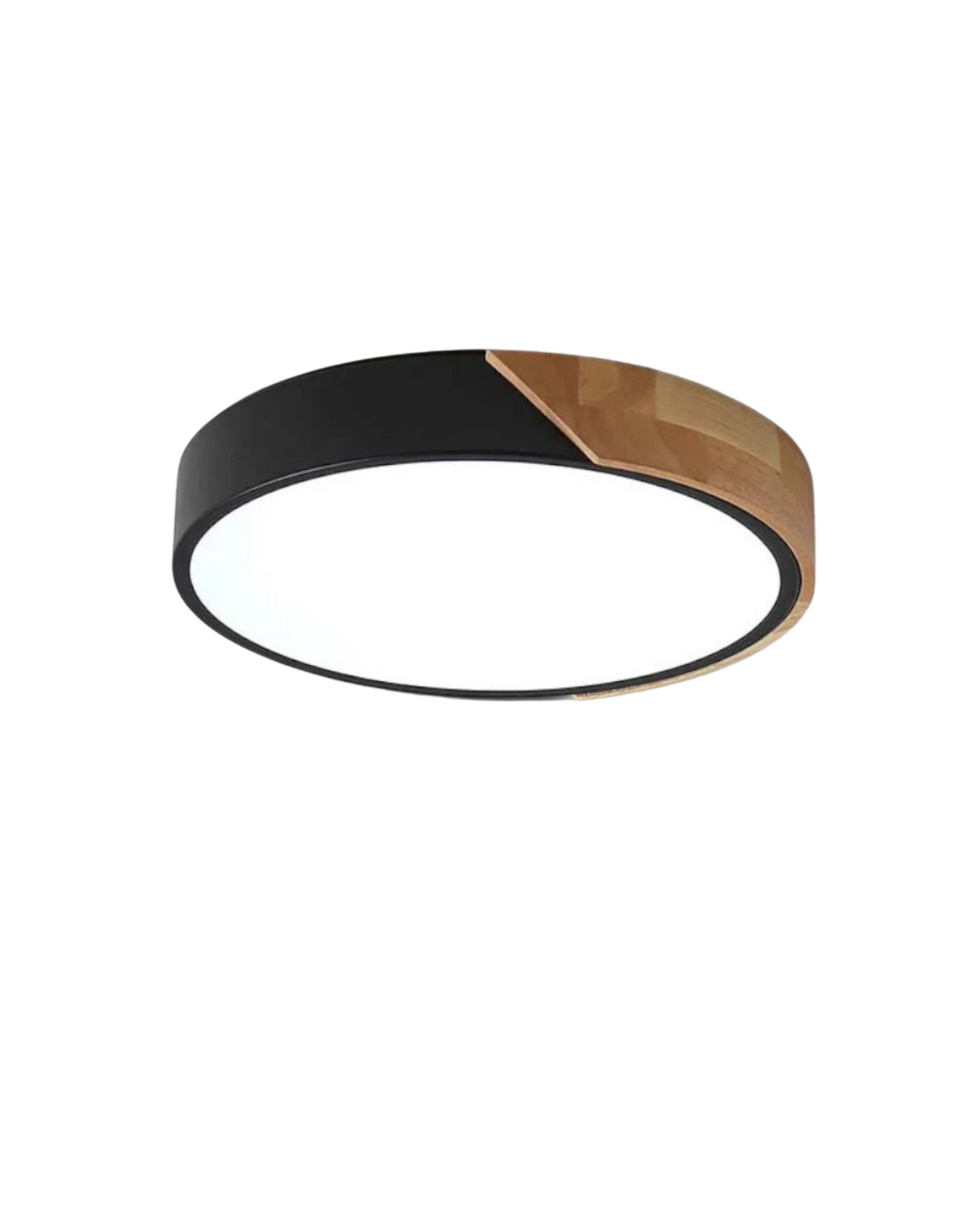 Moderne ronde plafondlamp met houtaccent en LED verlichting – minimalistische designlamp in 23 30 40 50 en 60 cm