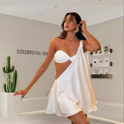 Zomerjurk Asymmetrisch Open Schouder Vrouwenjurk - StudioMarella
