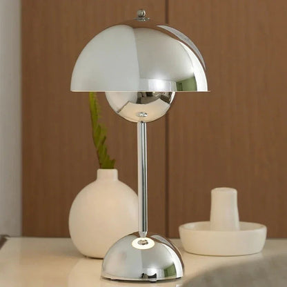 Tafellamp Oplaadbaar Dimbaar LED 3W Draadloos Chroom 30cm Sfeerverlichting Modern