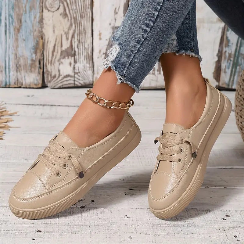 Dames Instappers Comfortabel Leer Bruin Casual Stijl