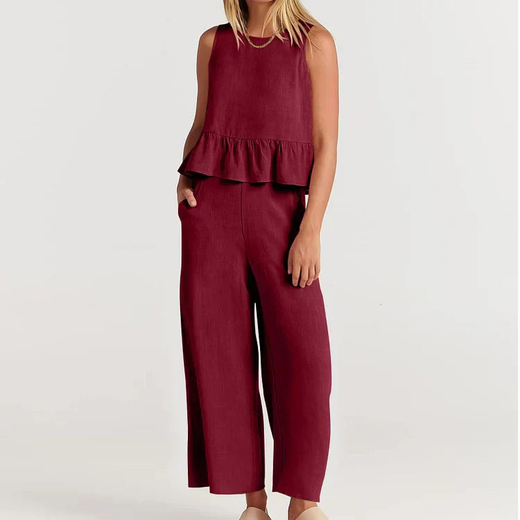 Vrouwelijke Kleding Set Tweedelig Jurk en Broek