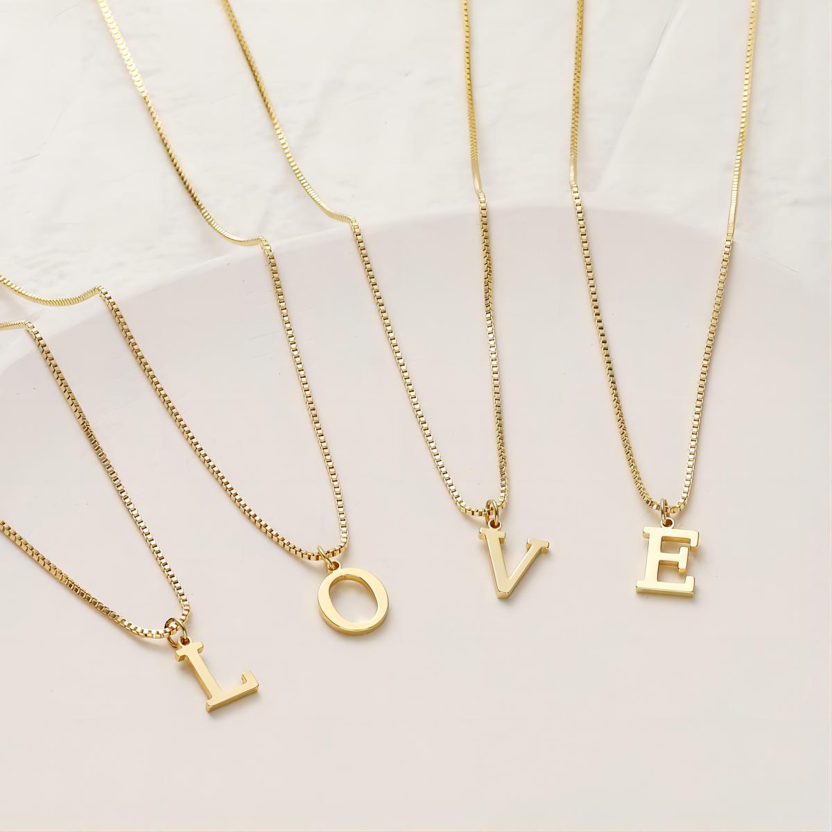 Gouden Ketting met Initialen voor Vrouw Persoonlijke Letter Sieraden