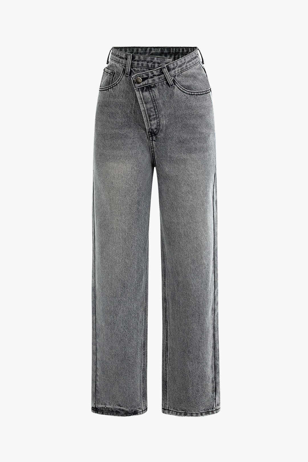 Dames Skinny Jeans Asymmetrische Taille Slanke Fit