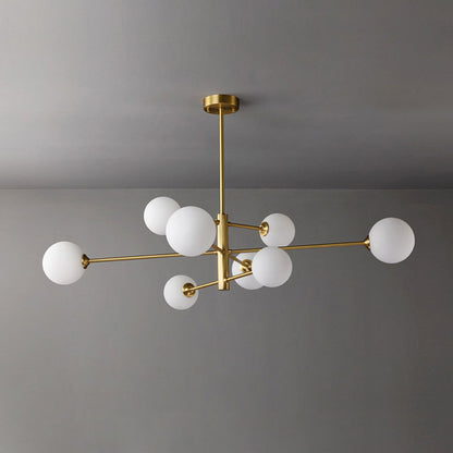Hanglamp Glas Bollen Modern Zwart Koper 6/8-Lichts G9 Verlichting