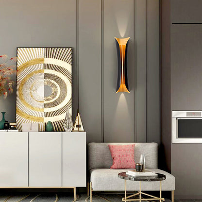 Moderne Wandlamp Zwart Metaal 2 Lichtpunten Gebogen Ontwerp 33cm 53cm 76cm