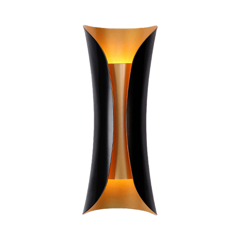Moderne Wandlamp Zwart Metaal 2 Lichtpunten Gebogen Ontwerp 33cm 53cm 76cm