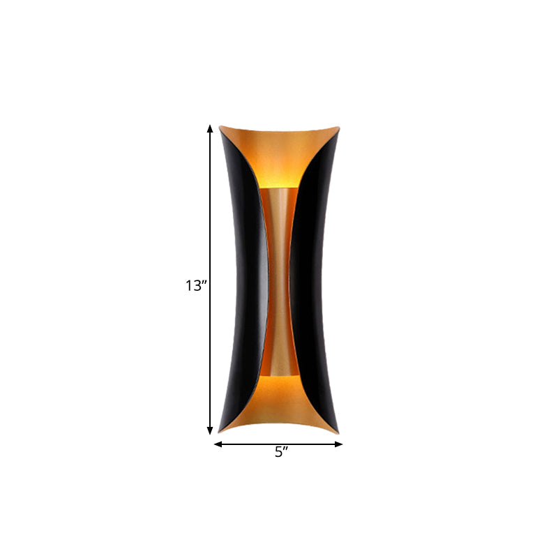 Moderne Wandlamp Zwart Metaal 2 Lichtpunten Gebogen Ontwerp 33cm 53cm 76cm