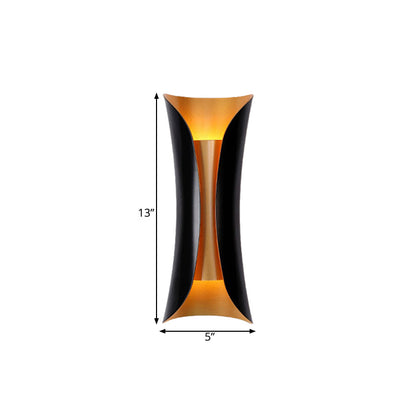 Moderne Wandlamp Zwart Metaal 2 Lichtpunten Gebogen Ontwerp 33cm 53cm 76cm