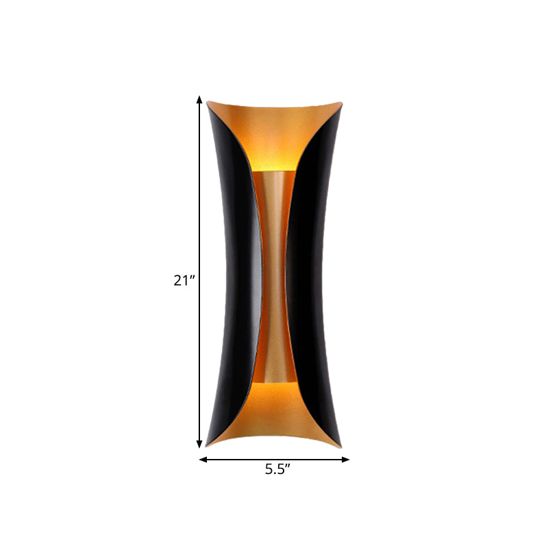 Moderne Wandlamp Zwart Metaal 2 Lichtpunten Gebogen Ontwerp 33cm 53cm 76cm