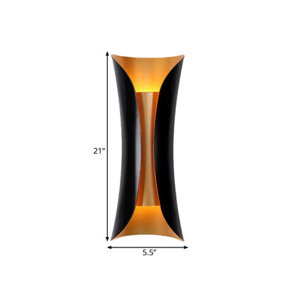 Moderne Wandlamp Zwart Metaal 2 Lichtpunten Gebogen Ontwerp 33cm 53cm 76cm
