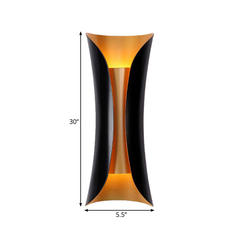 Moderne Wandlamp Zwart Metaal 2 Lichtpunten Gebogen Ontwerp 33cm 53cm 76cm