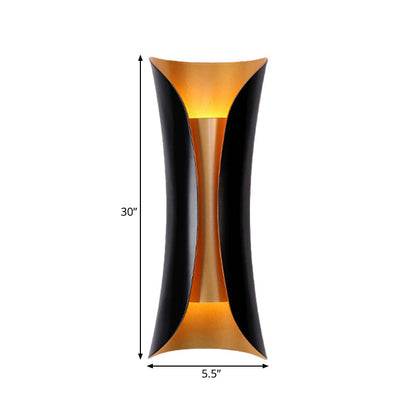 Moderne Wandlamp Zwart Metaal 2 Lichtpunten Gebogen Ontwerp 33cm 53cm 76cm