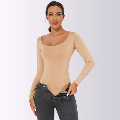 Dames Bodysuit Lange Mouwen Slank Makend Comfortabel