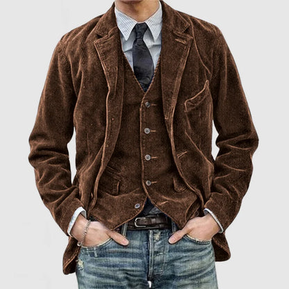 Heren Blazer Slim Fit Donkere Kleur Met Knoopsluiting