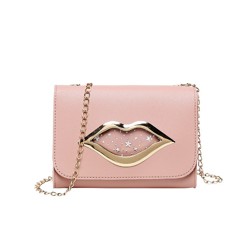 Dames Schouder tas met Ketting en Lippenstift Detail Stijlvol
