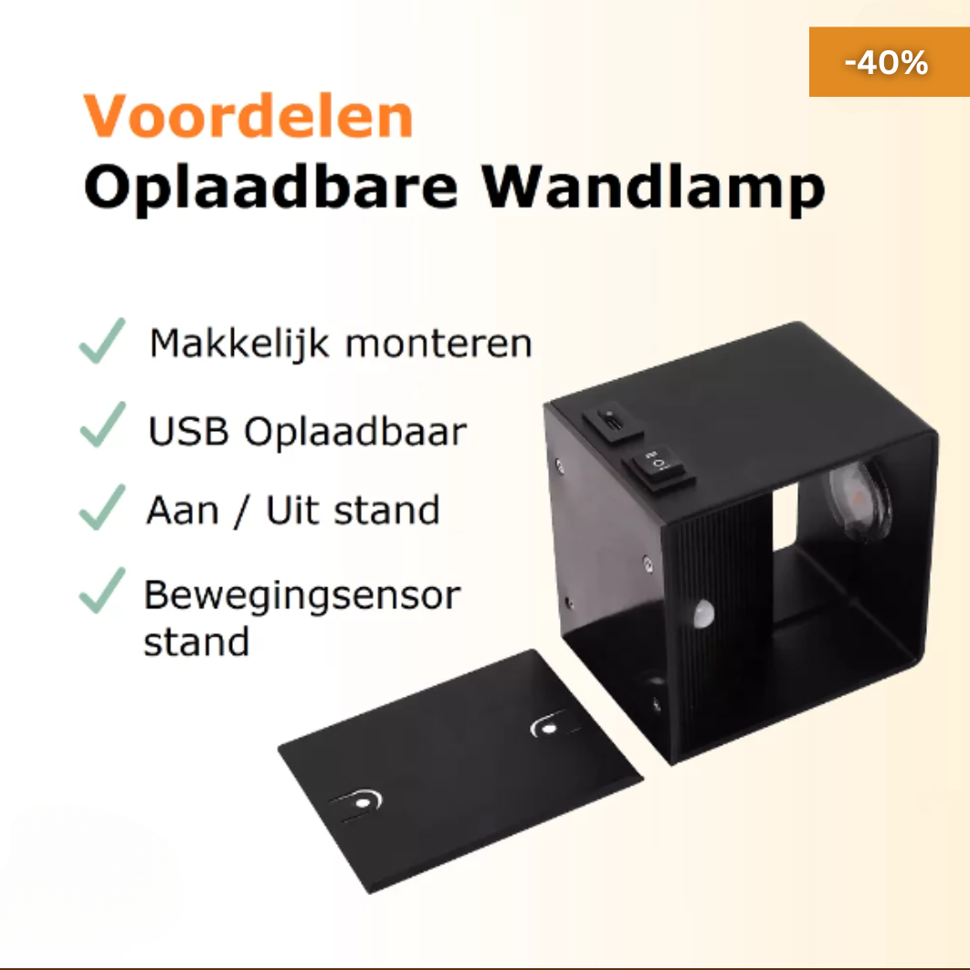 Draadloze Wandlamp met Sensor & USB Oplaadbaar – LED Sfeerverlichting voor Gang, Slaapkamer, Kast & Trap | Instelbare Lichtmodi