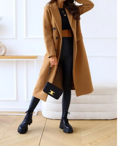 Dames Trenchcoat Lange Warme Herfst Winter Coat