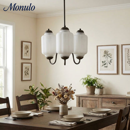 Vintage Melkglazen Hanglamp met Gegolfde Rand – Scandinavische Sfeerverlichting voor Keuken en Slaapkamer