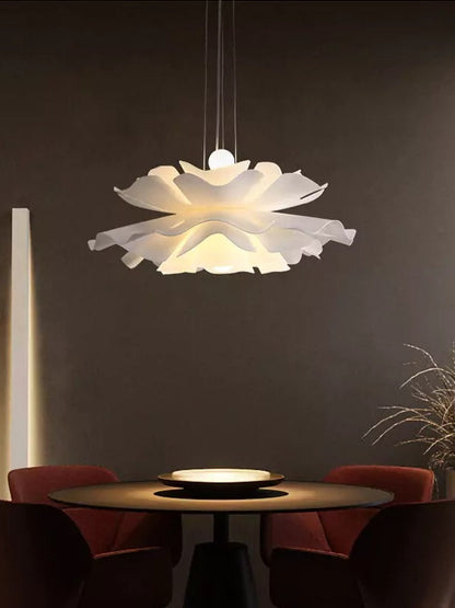 Handgemaakte Acryl Hanglamp Lotus Bloem Wit Scandinavisch Design