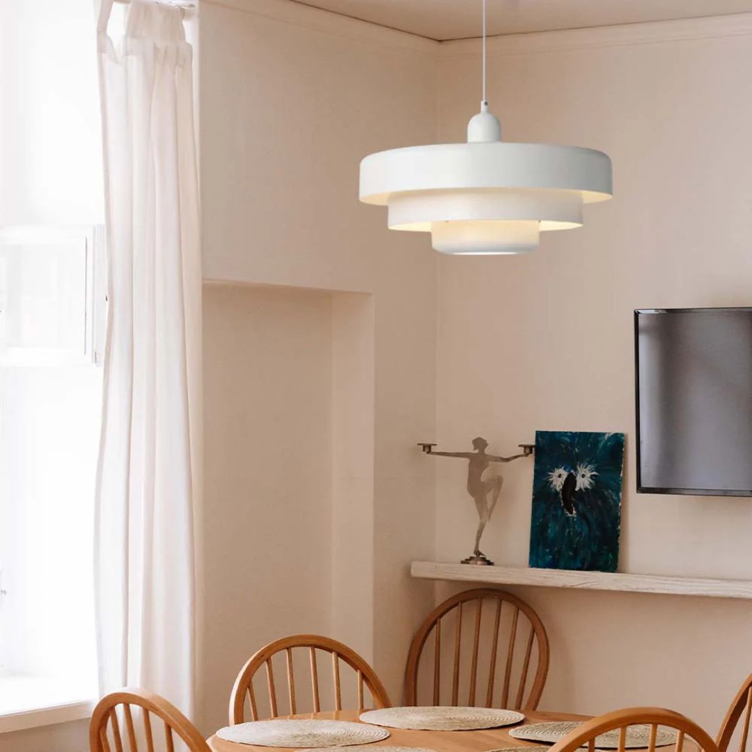 Hanglamp Metaal Gelaagd Ø35cm Oranje E27 Eettafel Woonkamer Retro Design Verlichting Industrieel Modern