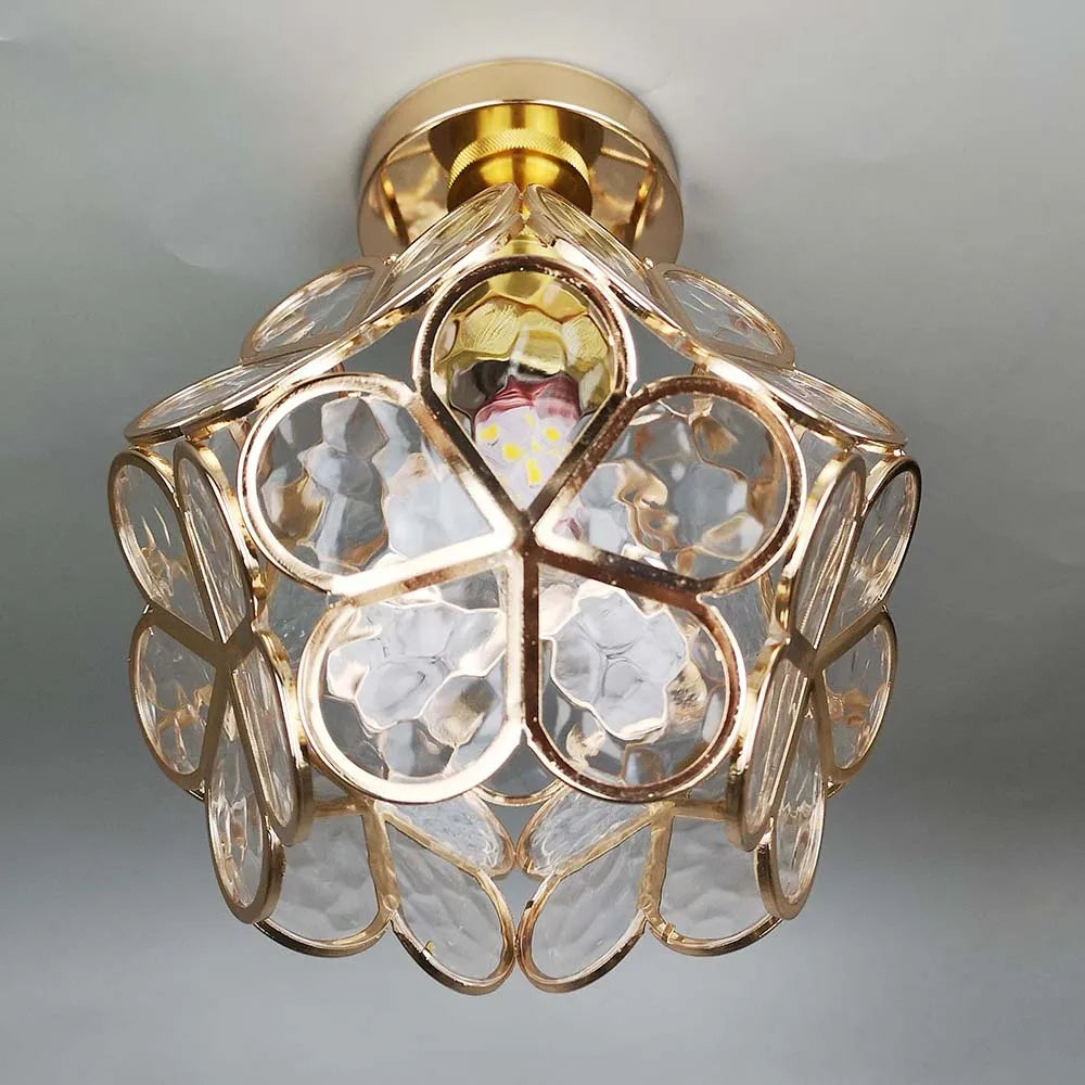 Floyem Flower Plafondlamp 20cm Acryl Goud Gang Slaapkamer Bloemdesign Verlichting Compacte Plafondlamp Hal Lamp