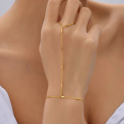 Dames Armband met Schakelketting en Zilveren Ring Sieraad