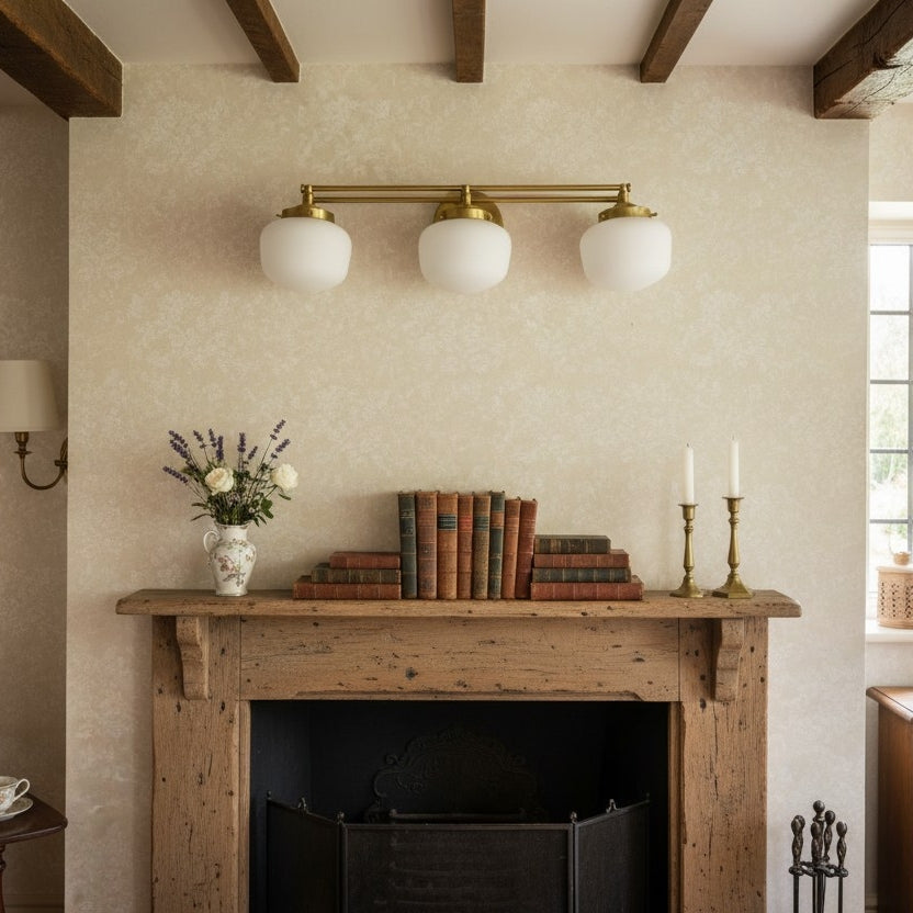 Globe Wandlamp Klassieke Badkamer Schoolhouse Verlichting Mat Opaal Glas voor Spiegel en Wastafel