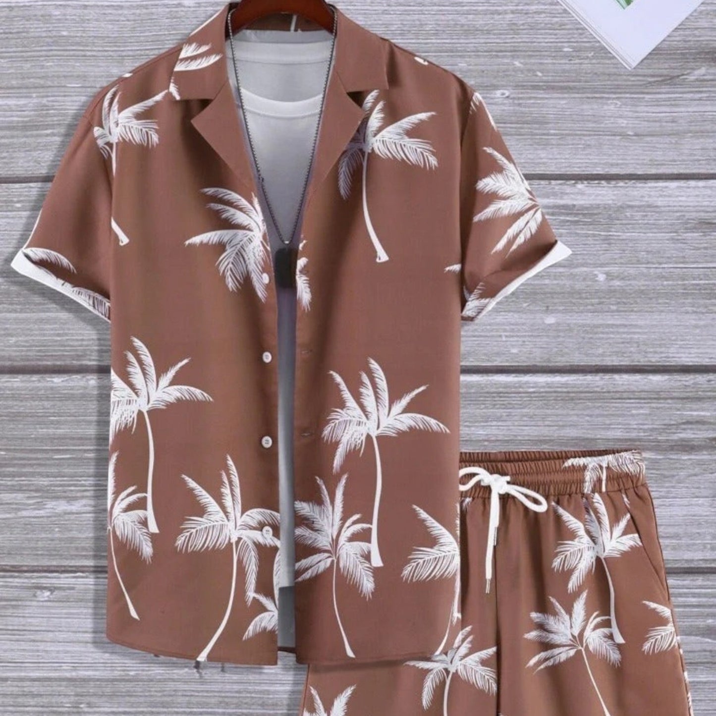 Herenset met Tropische Overhemd en Korte Broek