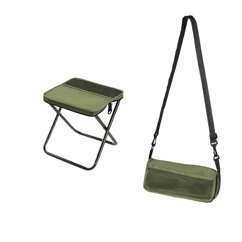 Opvouwbare Campingkruk met Rugsteun en Draagtas – Draagbaar Outdoor Zitmeubel voor Vissen, Wandelen en Picknick