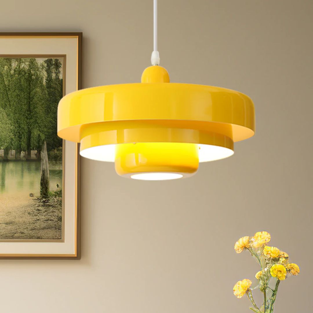 Hanglamp Metaal Gelaagd Ø35cm Oranje E27 Eettafel Woonkamer Retro Design Verlichting Industrieel Modern