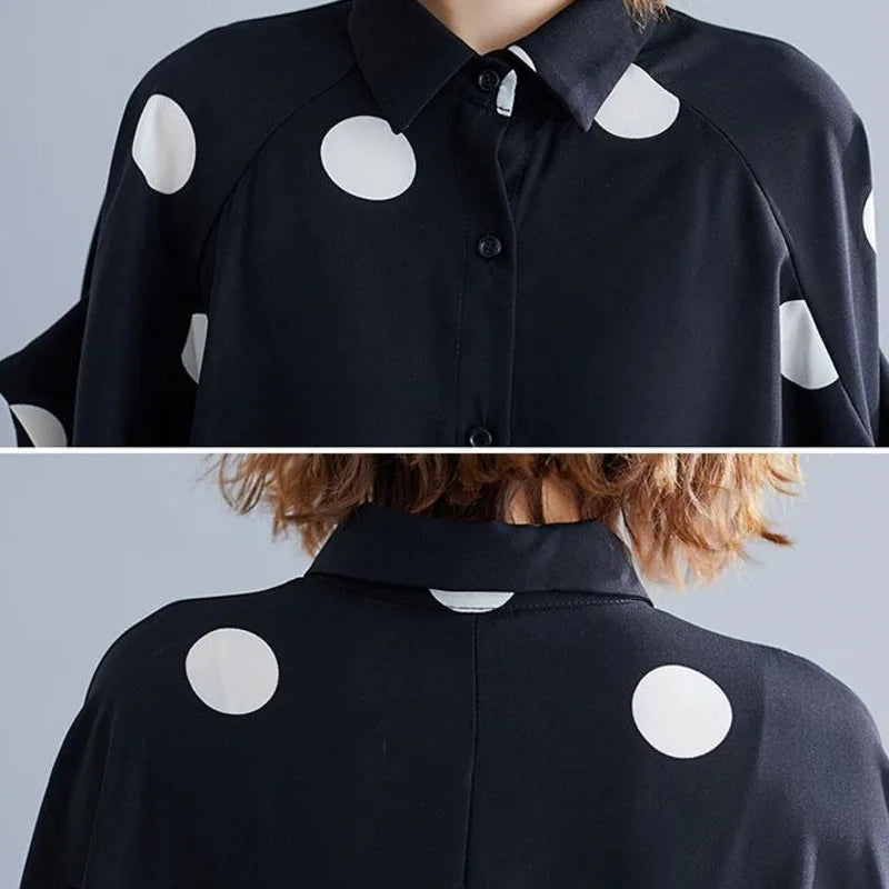 Vrouwelijke Blouse met Polka Dots Zomerse Look