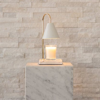Luxe Kaarsverwarmer Lamp Met Tijdloze Marmeren Afwerking En Vlamloze Warmte