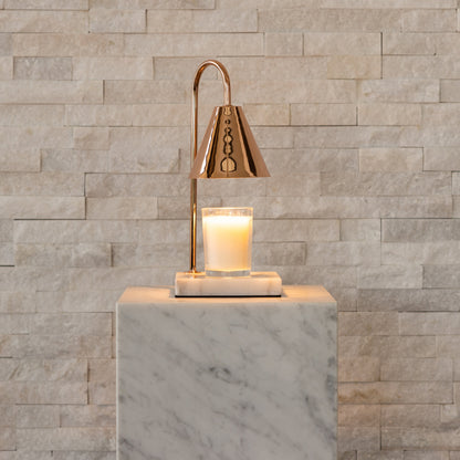 Luxe Kaarsverwarmer Lamp Met Tijdloze Marmeren Afwerking En Vlamloze Warmte