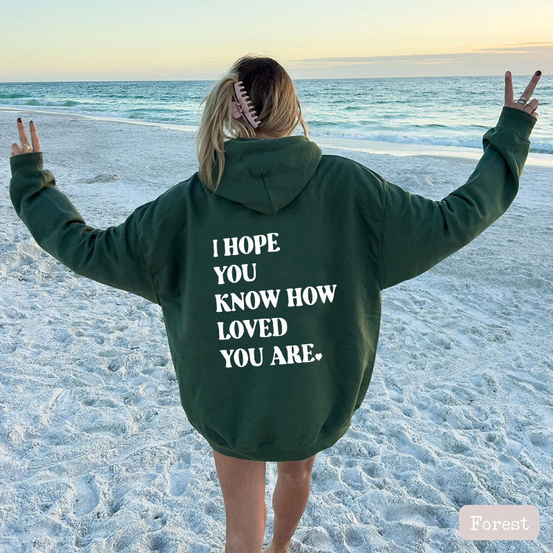 Dames Hoodie Zwart met Self Love Print Trendy Design