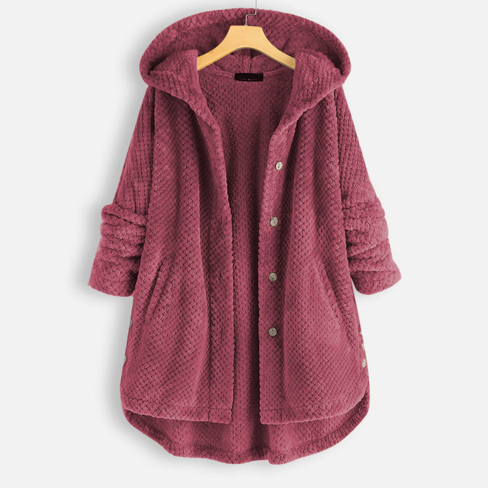 Zachte Fleece Badjas voor Dames met Capuchon